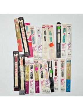 Vintage Assorted Vintage Talon Unique Polyester Metal Zippers Lot Of 21